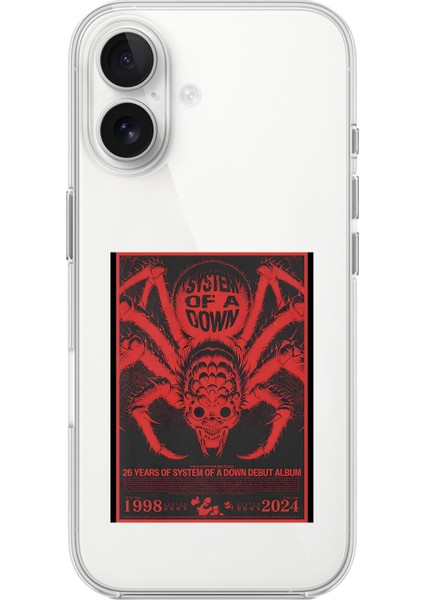 iPhone 16 Uyumlu Şeffaf Kılıf System Of A Down Tasarımlı