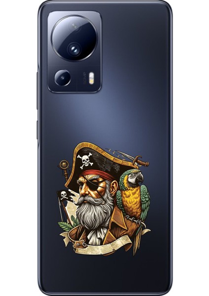 Xiaomi Mi 13 Lite Uyumlu Şeffaf Kılıf Pirate 3 Tasarımlı