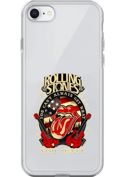 iPhone 6 Plus Uyumlu Şeffaf Kılıf Rolling Stones Tasarımlı