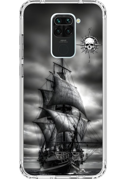 Xiaomi Redmi Note 9 Uyumlu Şeffaf Kılıf Pirate 2 Tasarımlı