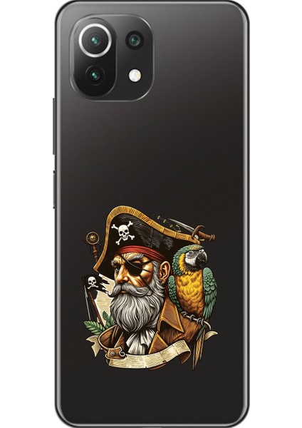 Xiaomi Mi 11 Lite Uyumlu Şeffaf Kılıf Pirate 3 Tasarımlı