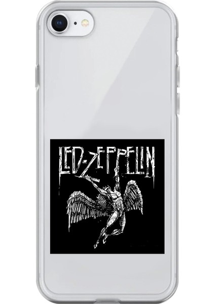 iPhone 7 Uyumlu Şeffaf Kılıf LED Zeppelin Tasarımlı