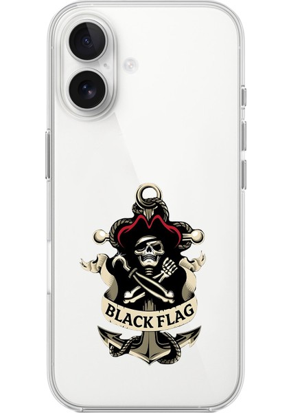 iPhone 16 Uyumlu Şeffaf Kılıf Pirate 4 Tasarımlı