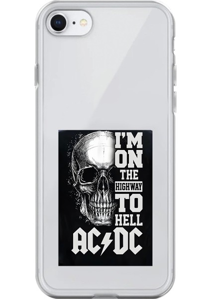 iPhone 6 Plus Uyumlu Şeffaf Kılıf Ac/dc Tasarımlı