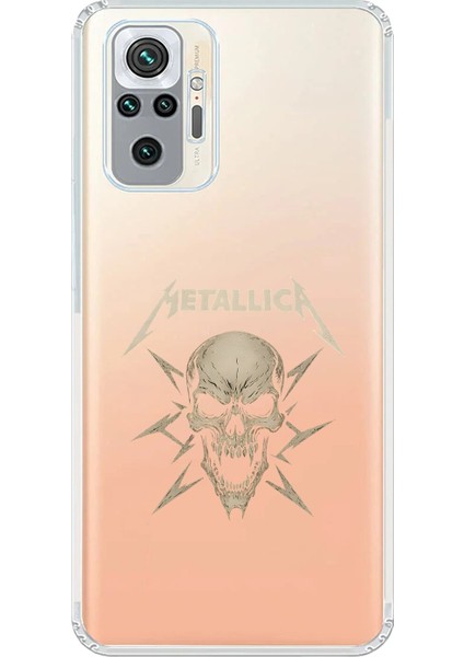 Xiaomi Redmi Note 10 Pro Uyumlu Şeffaf Kılıf Metallica Tasarımlı