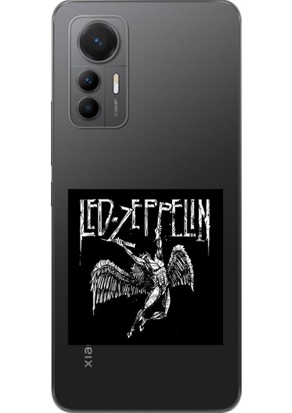 Xiaomi Mi 12 Lite Uyumlu Şeffaf Kılıf LED Zeppelin Tasarımlı