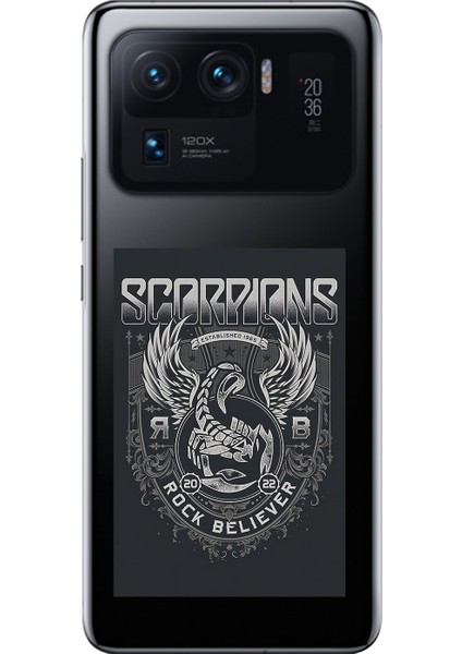Xiaomi Mi 11 Pro Uyumlu Şeffaf Kılıf Scorpions Tasarımlı