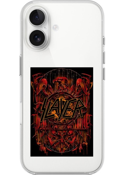 iPhone 16 Uyumlu Şeffaf Kılıf Slayer Tasarımlı