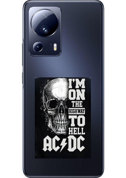 Xiaomi Mi 13 Lite Uyumlu Şeffaf Kılıf Ac/dc Tasarımlı