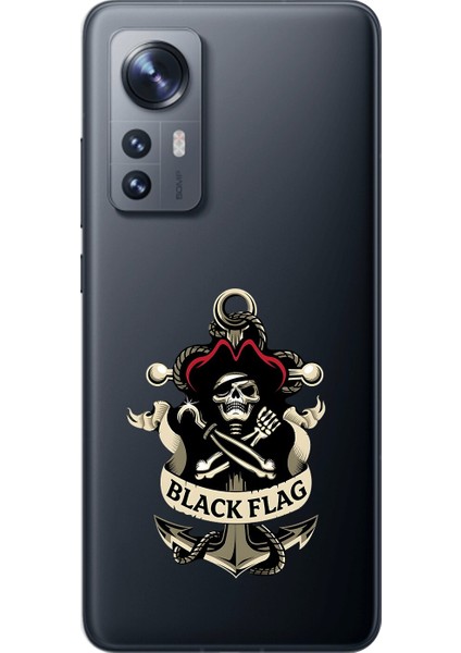 Xiaomi Mi 12 Pro Uyumlu Şeffaf Kılıf Pirate 4 Tasarımlı