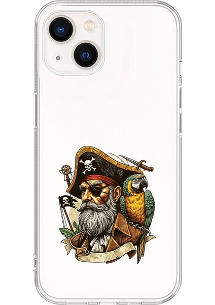 iPhone 13 Uyumlu Şeffaf Kılıf Pirate 3 Tasarımlı