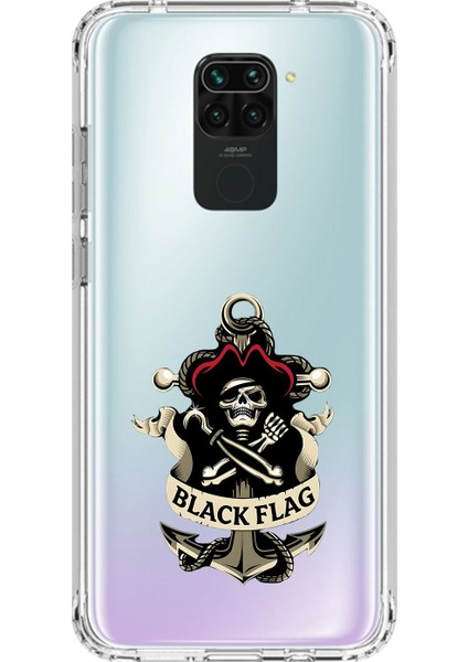 Xiaomi Redmi Note 9 Uyumlu Şeffaf Kılıf Pirate 4 Tasarımlı