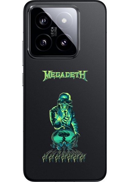 Xiaomi Mi 14 Uyumlu Şeffaf Kılıf Mega Death Tasarımlı