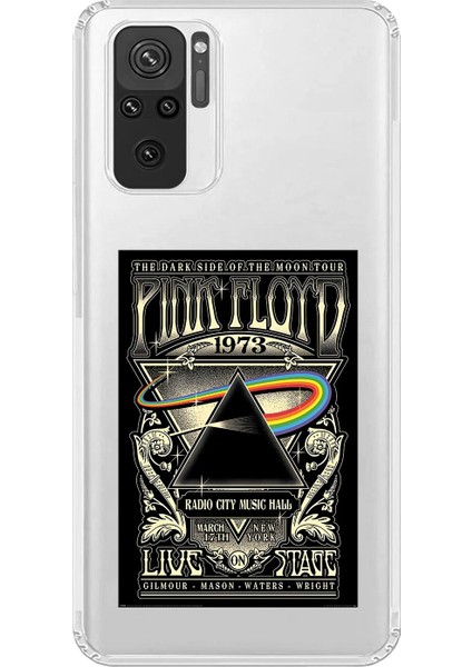 Xiaomi Redmi Note 10 Uyumlu Şeffaf Kılıf Pink Floyd Tasarımlı