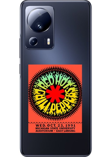 Xiaomi Mi 13 Lite Uyumlu Şeffaf Kılıf Red Hot Chili Peppers Tasarımlı