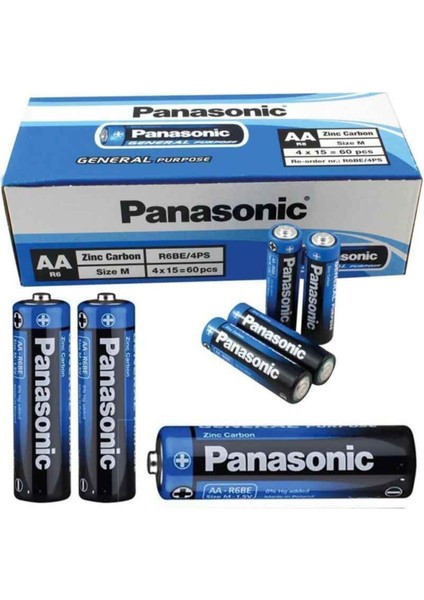 Panasonic Çinko Karbon Kalem Pil (Aa) (60 Adet)