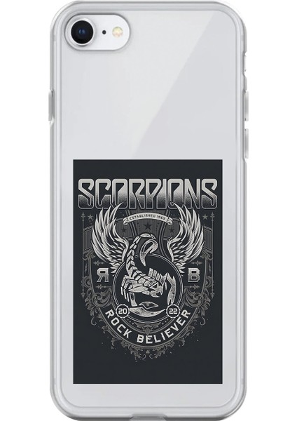 iPhone 7 Uyumlu Şeffaf Kılıf Scorpions Tasarımlı
