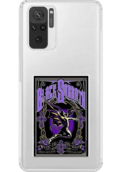 Xiaomi Redmi Note 10 Uyumlu Şeffaf Kılıf Black Sabbath Tasarımlı