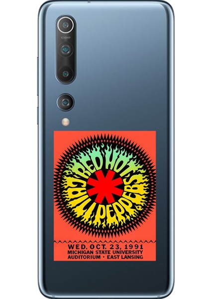 Xiaomi Mi 10 Uyumlu Şeffaf Kılıf Red Hot Chili Peppers Tasarımlı