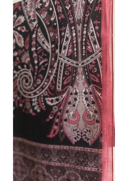 Etnik Desen Soft Şal Gül Kurusu