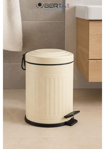 Vintage Banyo Seti Krem Çöp Kovası 5lt Tuvalet Fırçası Lüks Model - Mini Boy Çöp Poşeti Hediyelidir fiyatları