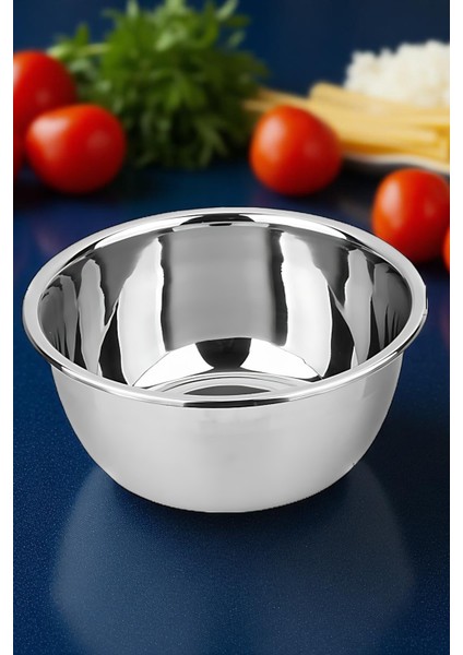 Inox Kase - 24 cm 1.6 Litre Karıştırma Kabı Profesyonel 304 Paslanmaz Çelik 721837
