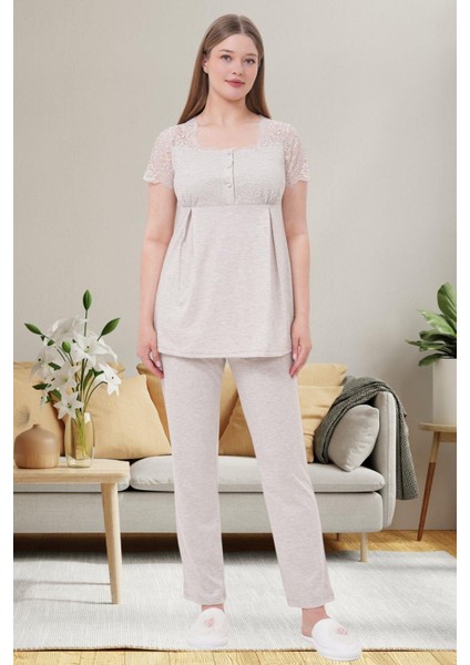 Mecit 6056 Vizon Hamile Lohusa Pijama Takımı