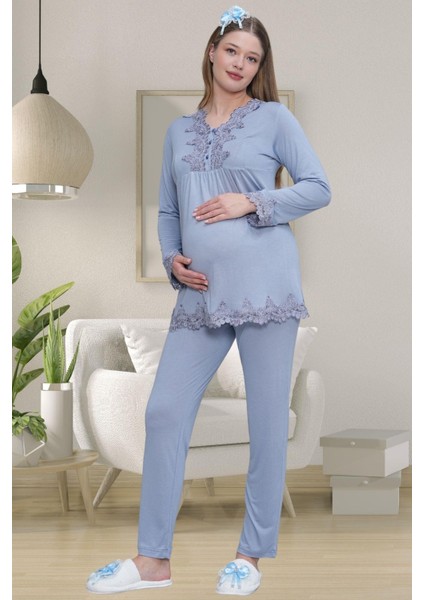 Mecit 1501 Mavi Hamile Lohusa Pijama Takımı fiyatları