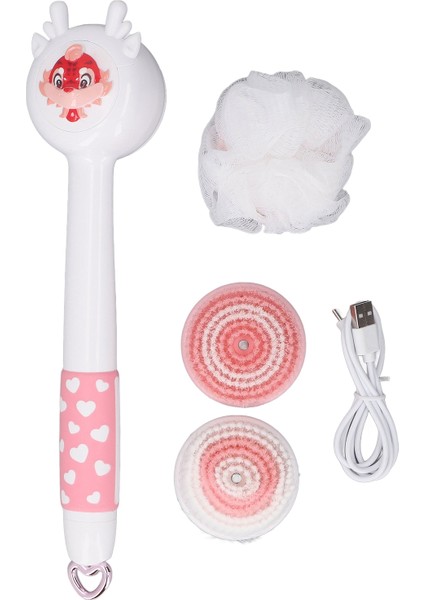 Электрическая Щетка Для Тела Для Детей С Длинной Ручкой, Автоматическая, 2 Скорости, Водонепроницаемая, С Зарядкой Типа C, Электрическая Щетка Для Спины, Розовая (Yurt Dışından)