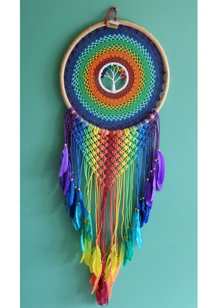 Rüya Kapanı Çok Renkli Dream Catcher Model 3, Rüya Koruyucu Süs