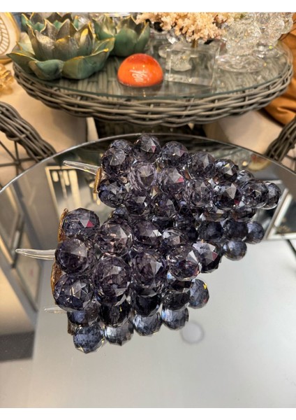 Füme ve Altın Detaylı Ikili Dekoratif Kristal Cam Aksesuar Seti fiyatları