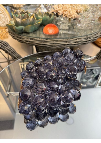 Füme ve Altın Detaylı Ikili Dekoratif Kristal Cam Aksesuar Seti fırsatları