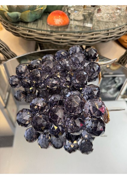 Füme ve Altın Detaylı Ikili Dekoratif Kristal Cam Aksesuar Seti indirimleri