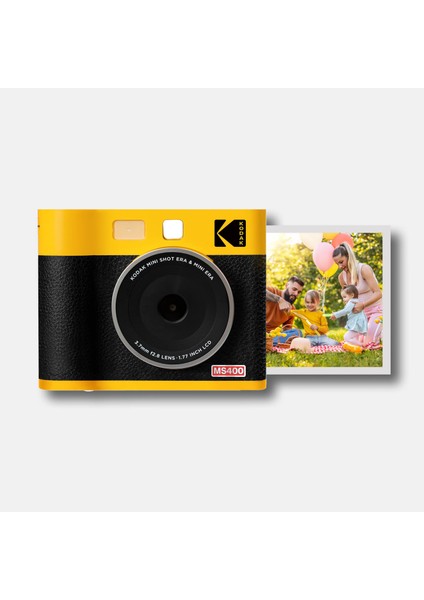 Mini Shot 4 Era ( Sarı ) - Dünyanın Ilk 10x10CM Baskı Yapan Filmli Fotoğraf Makinesi