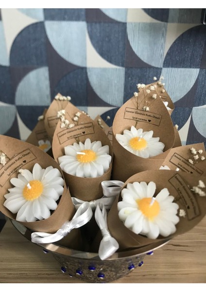 15 Adet Papatya Kokulu Buket Mumler, Düğün, Nişan, Söz, Kadınlar ve Anneler Günü Hediyesi fırsatları