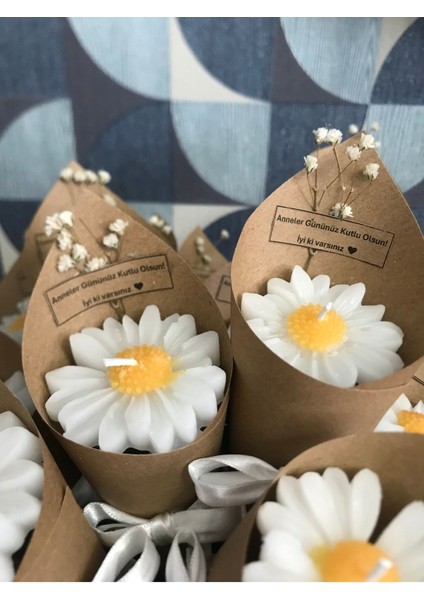 15 Adet Papatya Kokulu Buket Mumler, Düğün, Nişan, Söz, Kadınlar ve Anneler Günü Hediyesi indirimleri