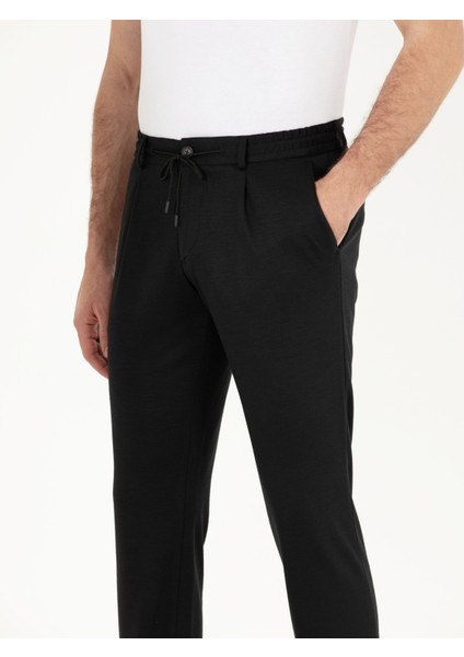 Erkek Siyah Slim Fit Kumaş Pantolon 50265279-VR046