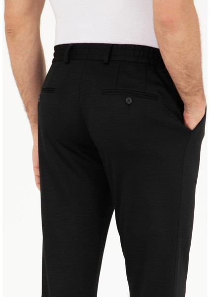 Erkek Siyah Slim Fit Kumaş Pantolon 50265279-VR046