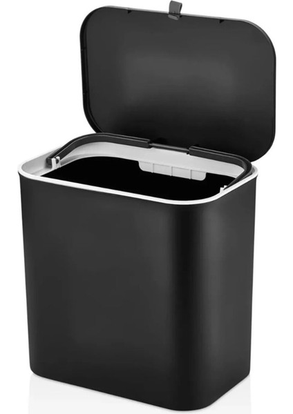 15 Litre Fonksiyonel Kapaklı Banyo Mutfak Tezgahüstü Çöp Kovası Dolap Duvar Aparatlı 15 Lt.