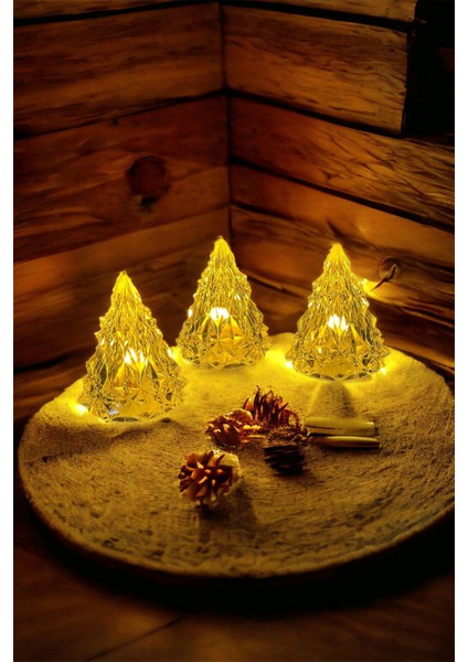 Sarı LED Çam Ağacı Mum Seti, Alevli Yapay Işıklar, Yılbaşı Dekorasyonu fırsatları