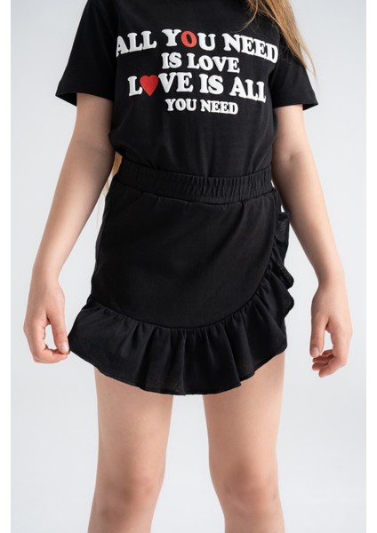 Kız Çocuk Yazlık Şort Etek Pamuklu, Rahat Kesim, Günlük Giyim