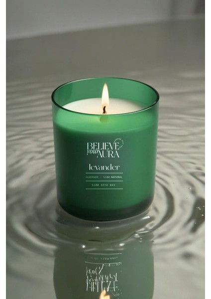 Lavanta Kokulu Doğal Soya Mum, Yeşil Bardakta, 280 Cc, Ferah ve Huzurlu Atmosfer Sağlar fiyatları
