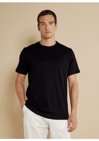 Bisiklet Yaka Siyah Erkek T-Shirt BBSS25MTS025 fiyatları