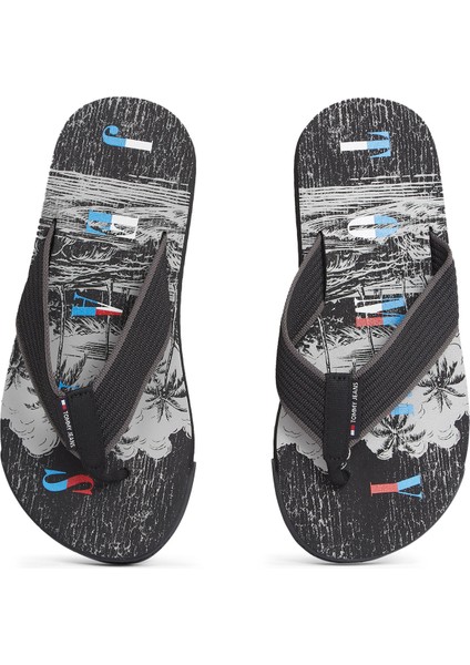 Siyah Erkek Plaj Terliği Tjm Elevated Beach Sandal fırsatları