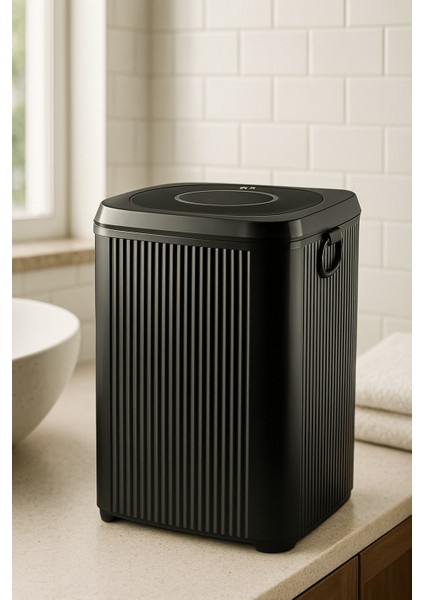 Lines Serisi Siyah Banyo Seti, 5 Parça Akrilik Kare 5 Litre Çöp Kovası, Sabunluk, Fırçalık Takımı 3462 fiyatları