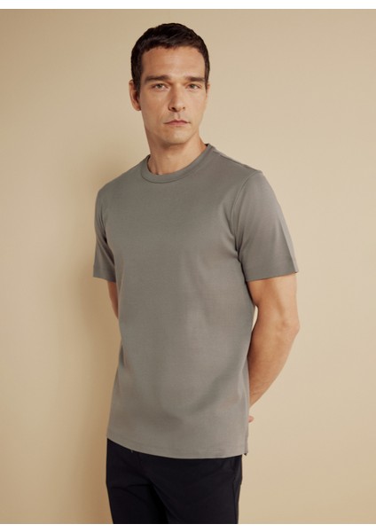 Bisiklet Yaka Gri Erkek T-Shirt BBSS25MTS025 fiyatları