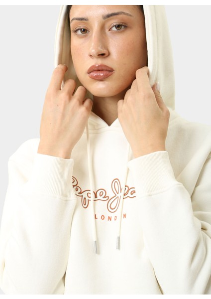 Kapüşon Yaka Baskılı Ekru Kadın Sweatshırt PL581459 modelleri