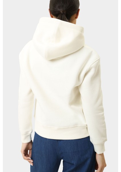 Kapüşon Yaka Baskılı Ekru Kadın Sweatshırt PL581459 fırsatları
