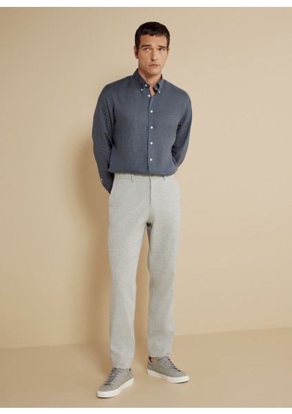 Normal Bel Düz Paça Standart Gri Erkek Pantolon BBSS25MPT014