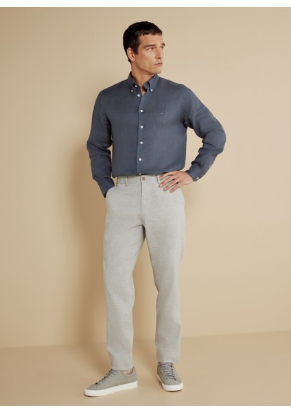 Normal Bel Düz Paça Standart Gri Erkek Pantolon BBSS25MPT014